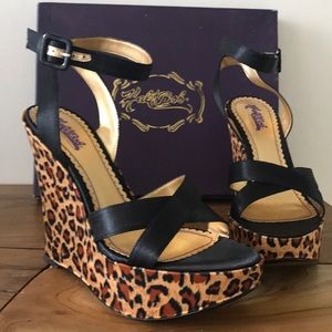 Hale Bob Leopard Wedges